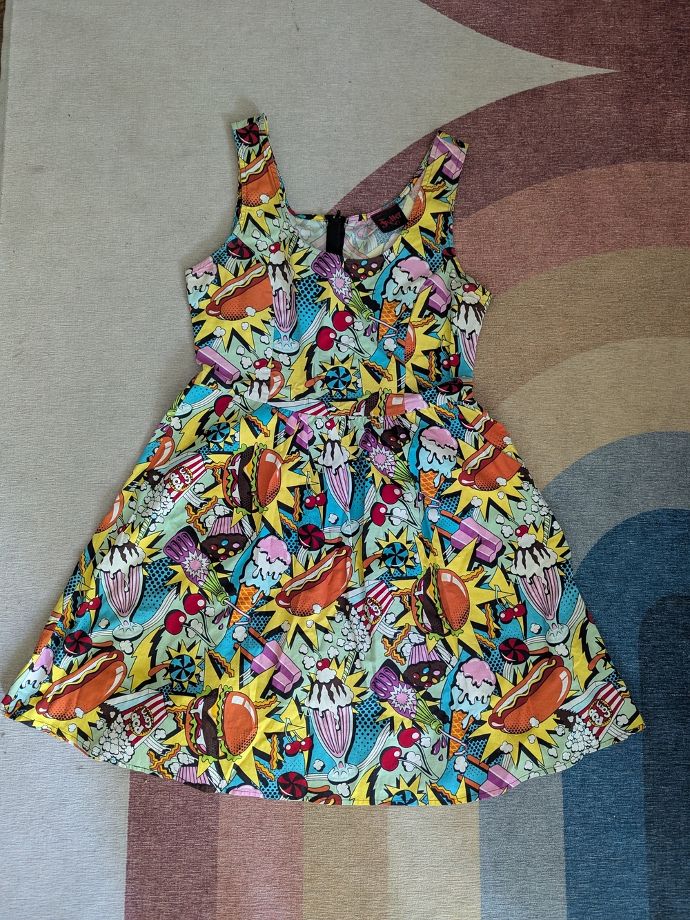 Folter A line Dress - pop art snack print - size medium